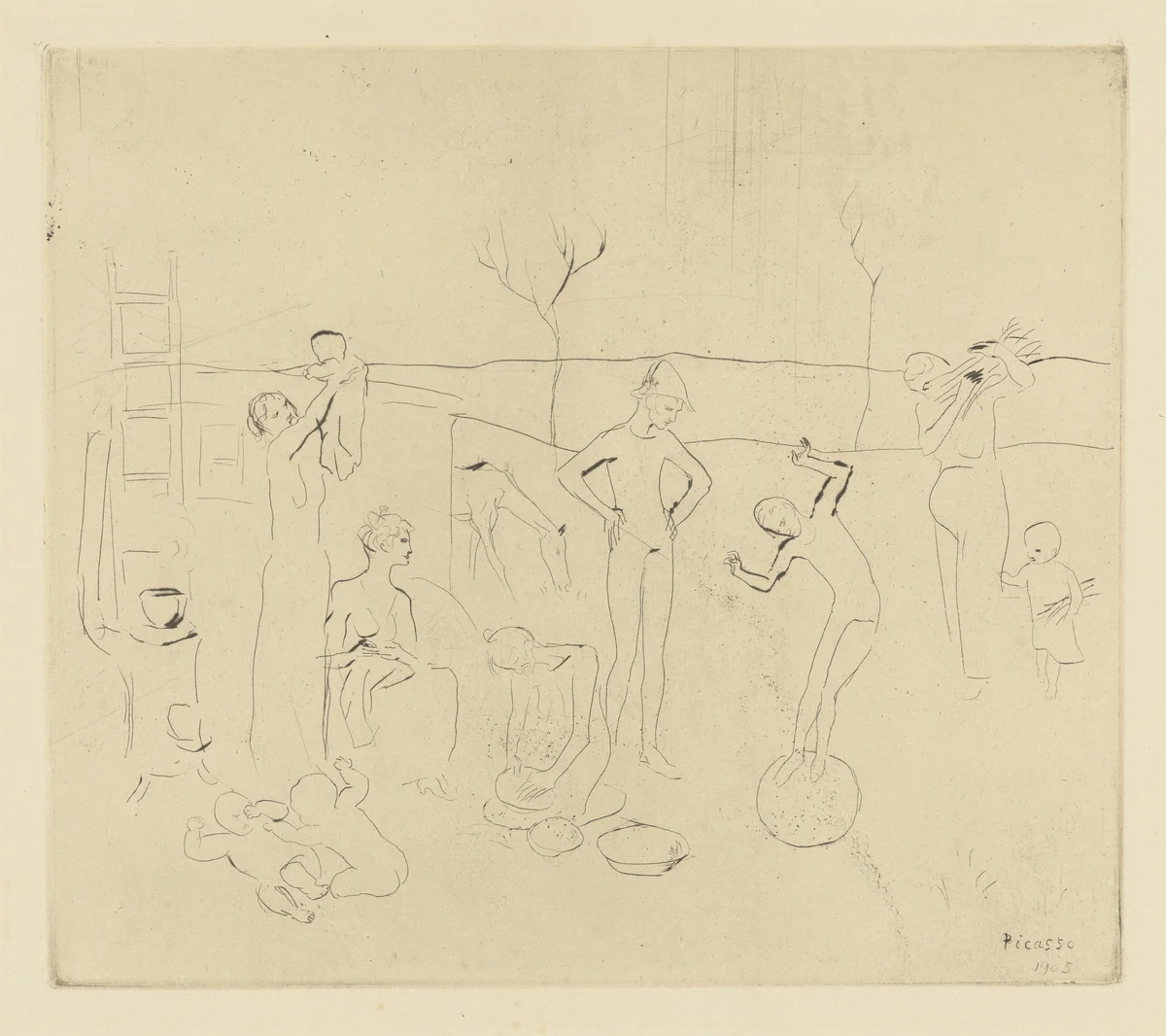 The Acrobats (Les Saltimbanques) from the Saltimbanques series by Pablo Picasso, print, 1905