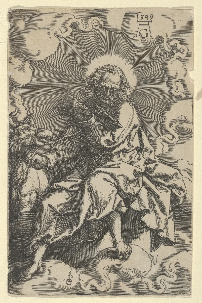 Saint Luke, from "The Four Evangelists" by Heinrich Aldegrever, print, 1539