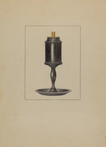 Pewter Lamp by Bessie Forman, index of american design, 1936
