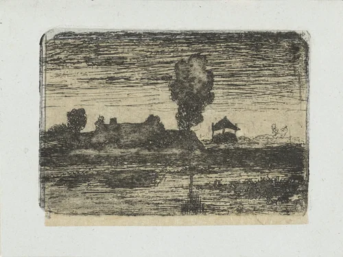 Landschap met hooiberg by Paul Joseph Constantin Gabriël, print, 1853-1903