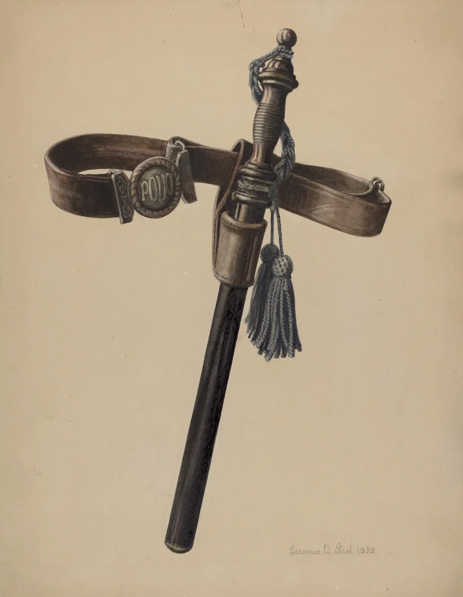 Police Club and Belt by Herman Stroh, index of american design, 1939