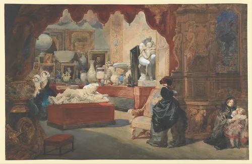 Interior of a Museum by Eugène Louis Lami, drawing, 1800-1890