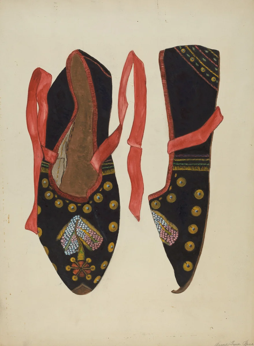 Dancing Shoe by Ann Gene Buckley, index of american design, 1936