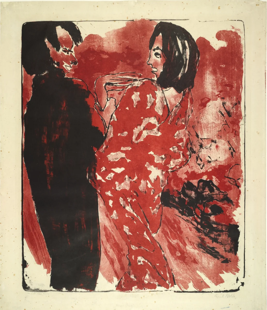 Young Couple (Junges Paar) by Emil Nolde, print, 1913
