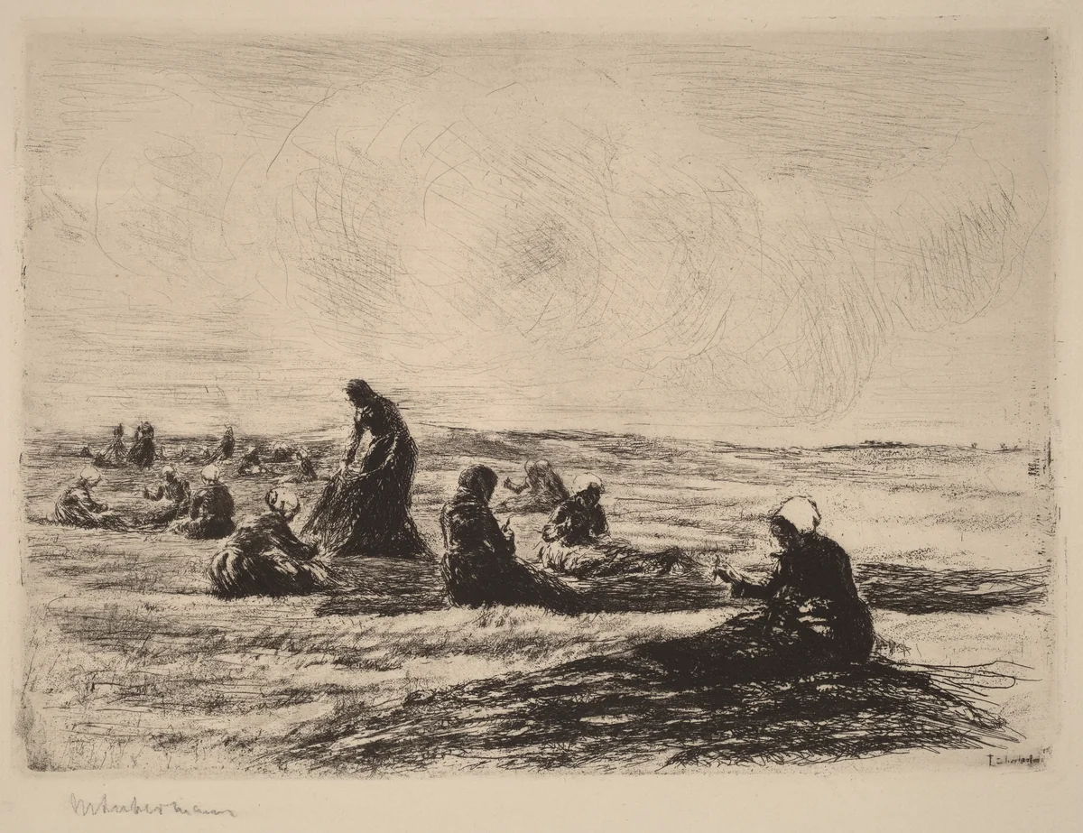 Mending the Nets by Max Liebermann, print, 1894