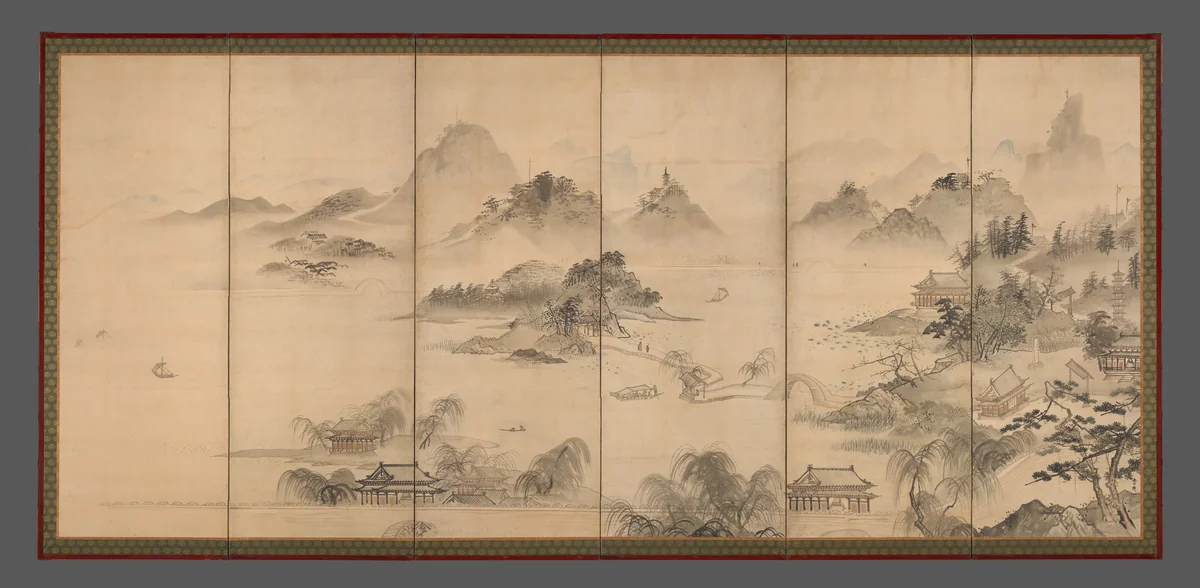 View of West Lake by Kusumi Morikage, painting, 1650-1699