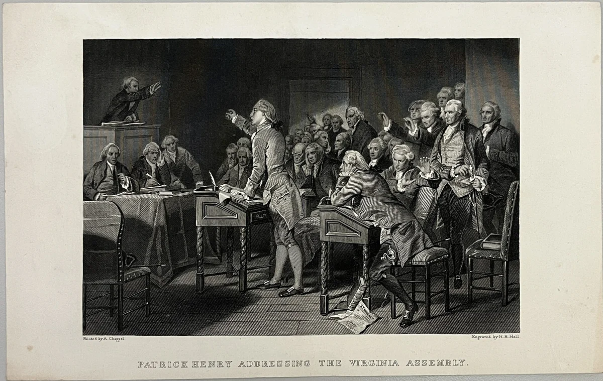 Patrick Henry Addressing the Virginia Assembly by Alonzo Chappel, other, 1828-1884