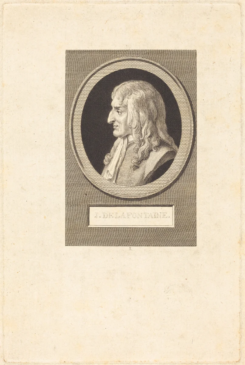Jean de La Fontaine by Augustin de Saint-Aubin, print, 1801