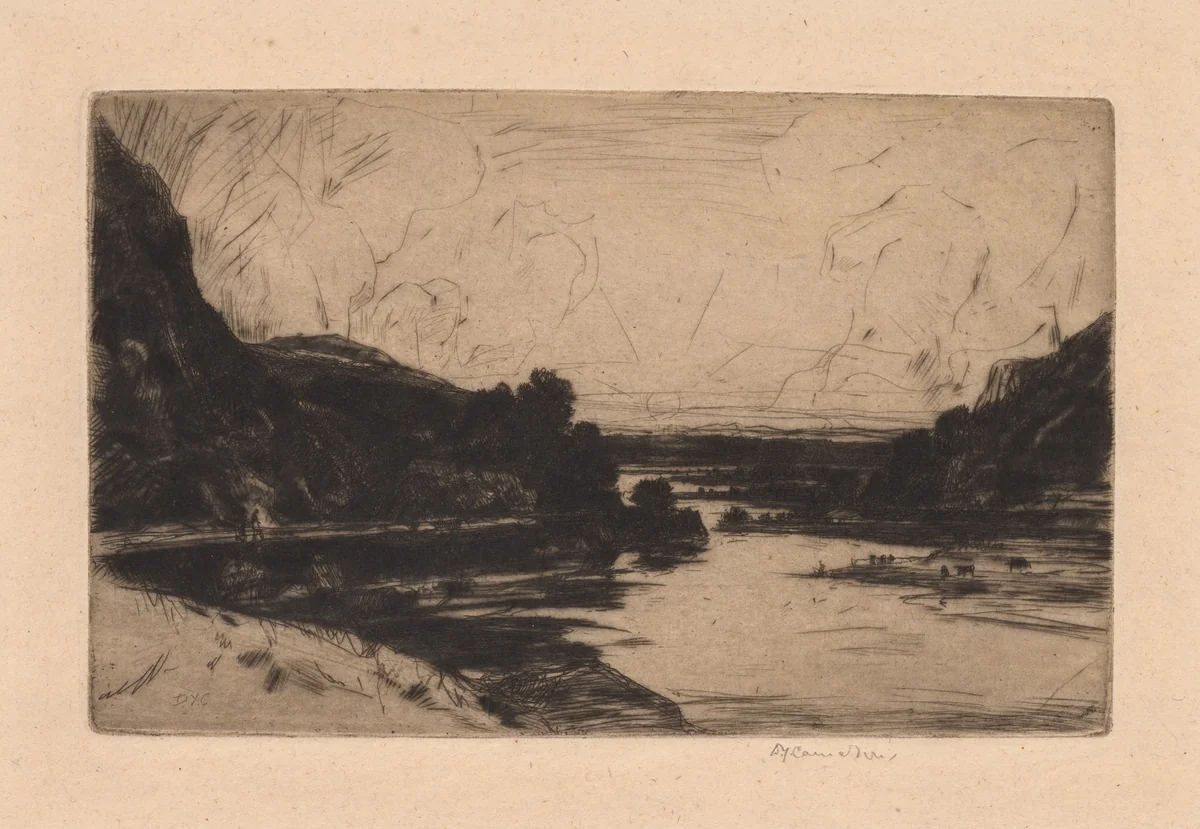 On the Ourtha by David Young Cameron, print, 1907