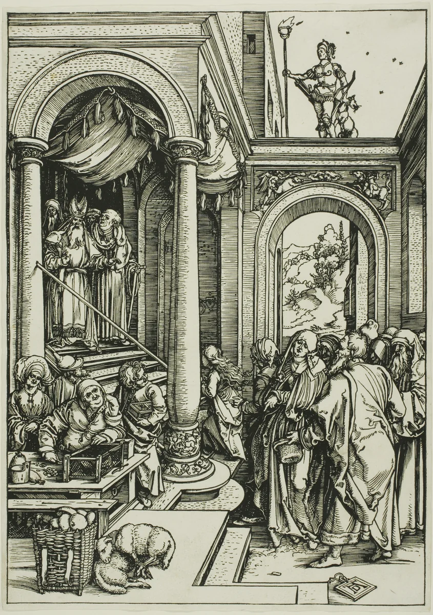 The Presentation of the Virgin in the Temple, from The Life of the Virgin by Albrecht Dürer, print, 1503-1504