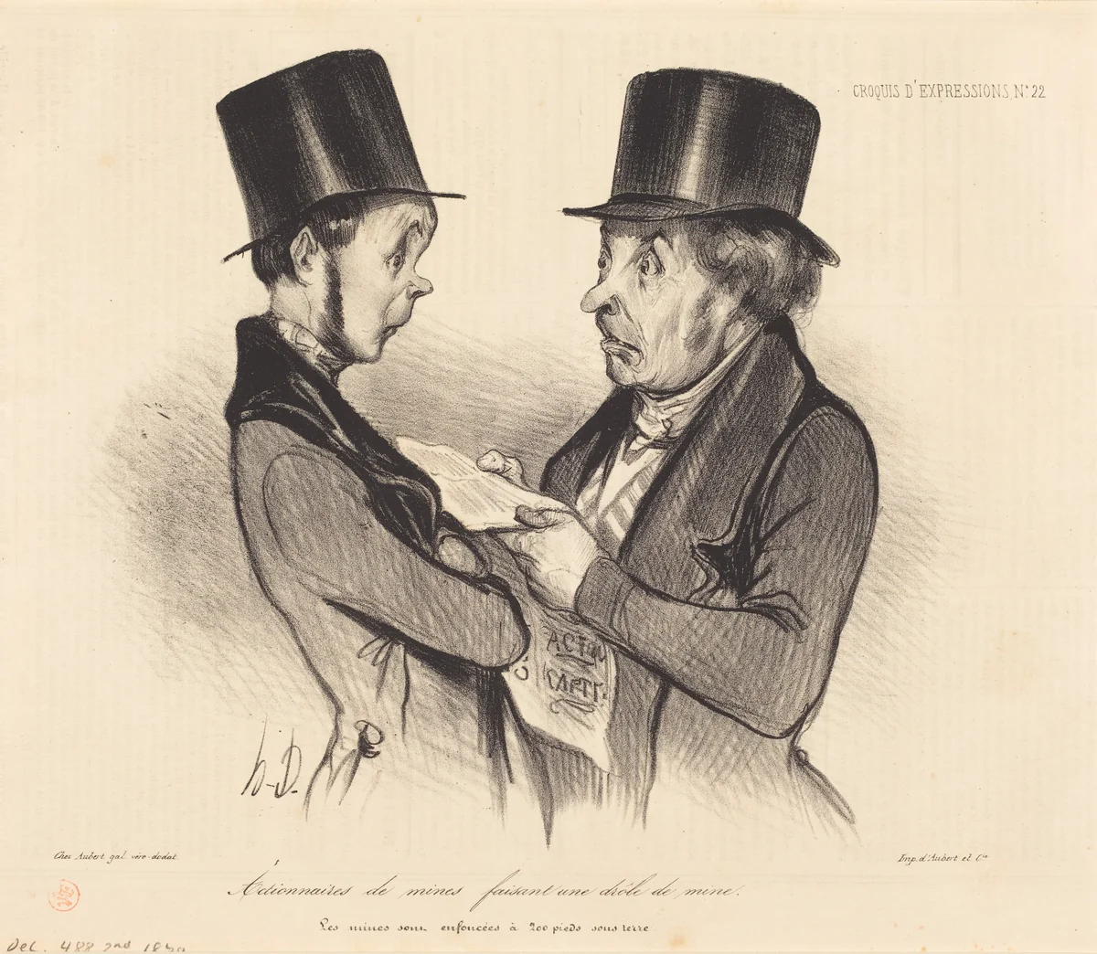 Actionnaires de mines... by Honoré Daumier, print, 1838