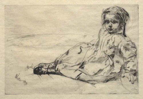 Bibi Valentin by James McNeill Whistler, print, 1859