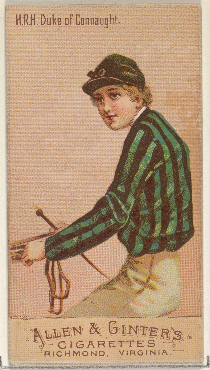 H.R.H. Duke of Connaught, from the Racing Colors of the World series (N22b) for Allen & Ginter Cigarettes by Allen & Ginter, print, 1888