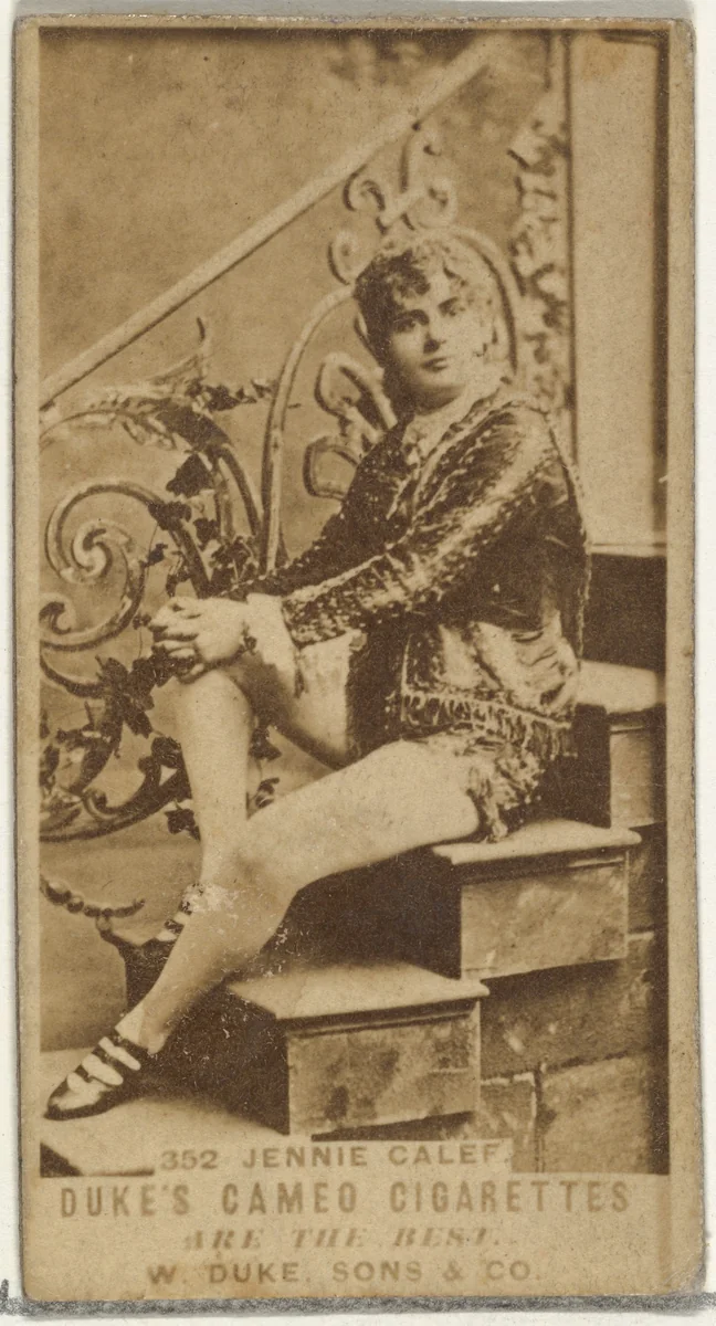 Card Number 352, Jennie Calef, from the Actors and Actresses series (N145-5) issued by Duke Sons & Co. to promote Cameo Cigarettes by W. Duke, Sons & Co., photograph, 1880-1889