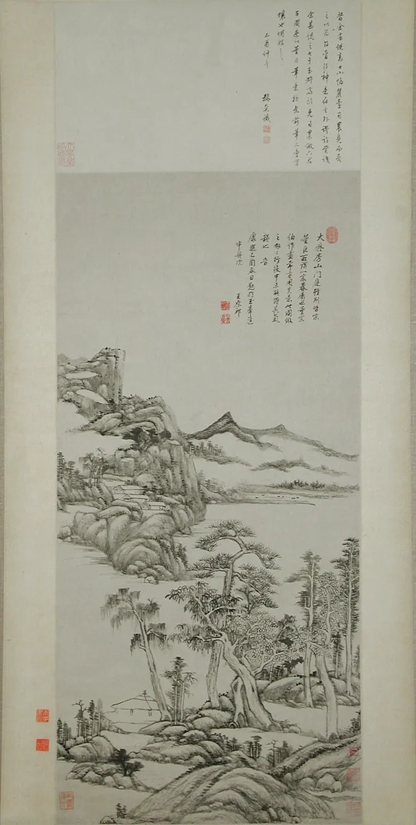 Landscape in the Styles of Huang Gongwang and Gao Kegong by Wang Yuanqi, painting, 1705