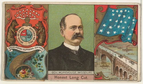 Governor Morehouse, Missouri, from "Governors, Arms, Etc." series (N133-1), issued by Duke Sons & Co. by W. Duke, Sons & Co., print, 1885-1892