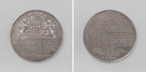 De Staten van het Kwartier van Nijmegen plechtig ingehuldigd in het Hooge bewind van het graafschap Kuilenburg, penning vereerd aan de afgevaardigde by anonymous, metalwork, 1720