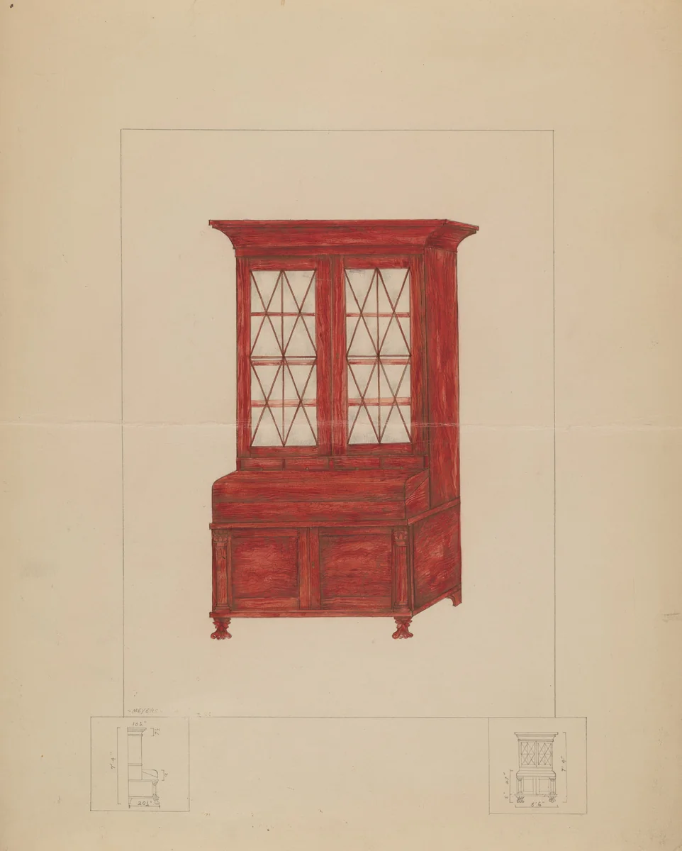 Bookcase by Henry Meyers, index of american design, 1935-1942