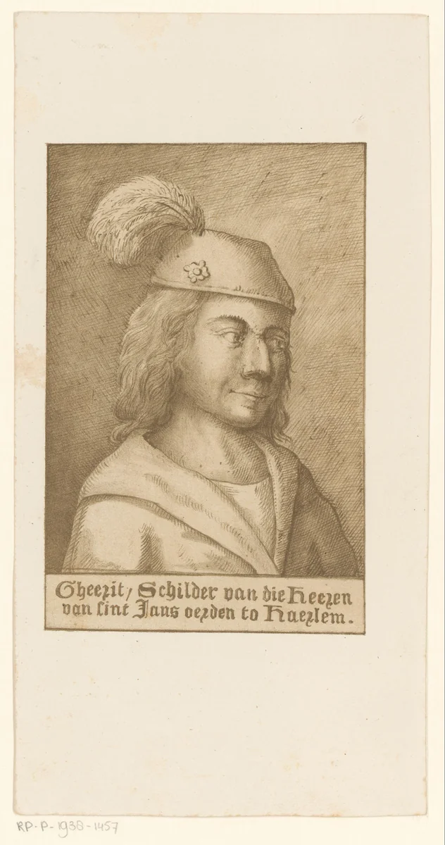 Portret van Geertgen tot Sint Jans by Frederik Hendrik Weissenbruch, print, 1838-1887