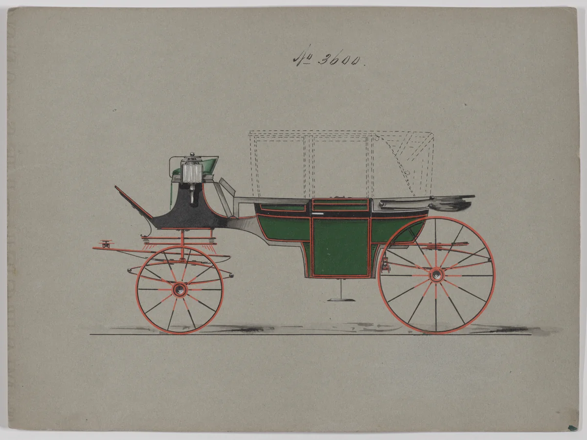 Design for Landau, No. 3600 by Brewster & Co., drawing, 1880
