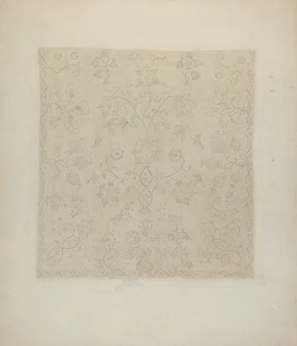 Bedspread by Arlene Perkins; Suzanne Roy, index of american design, 1935-1942