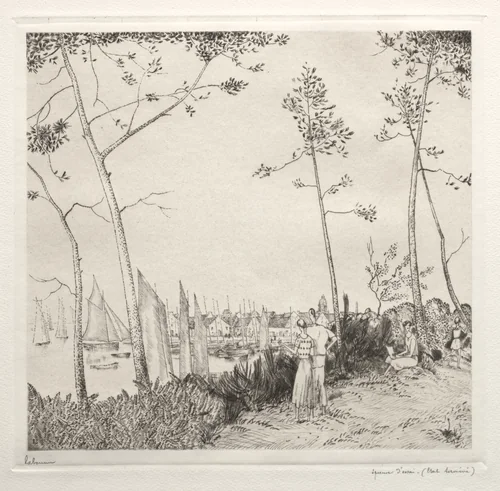 La Promenade sur le Port by Jean-Émile Laboureur, print, 1935