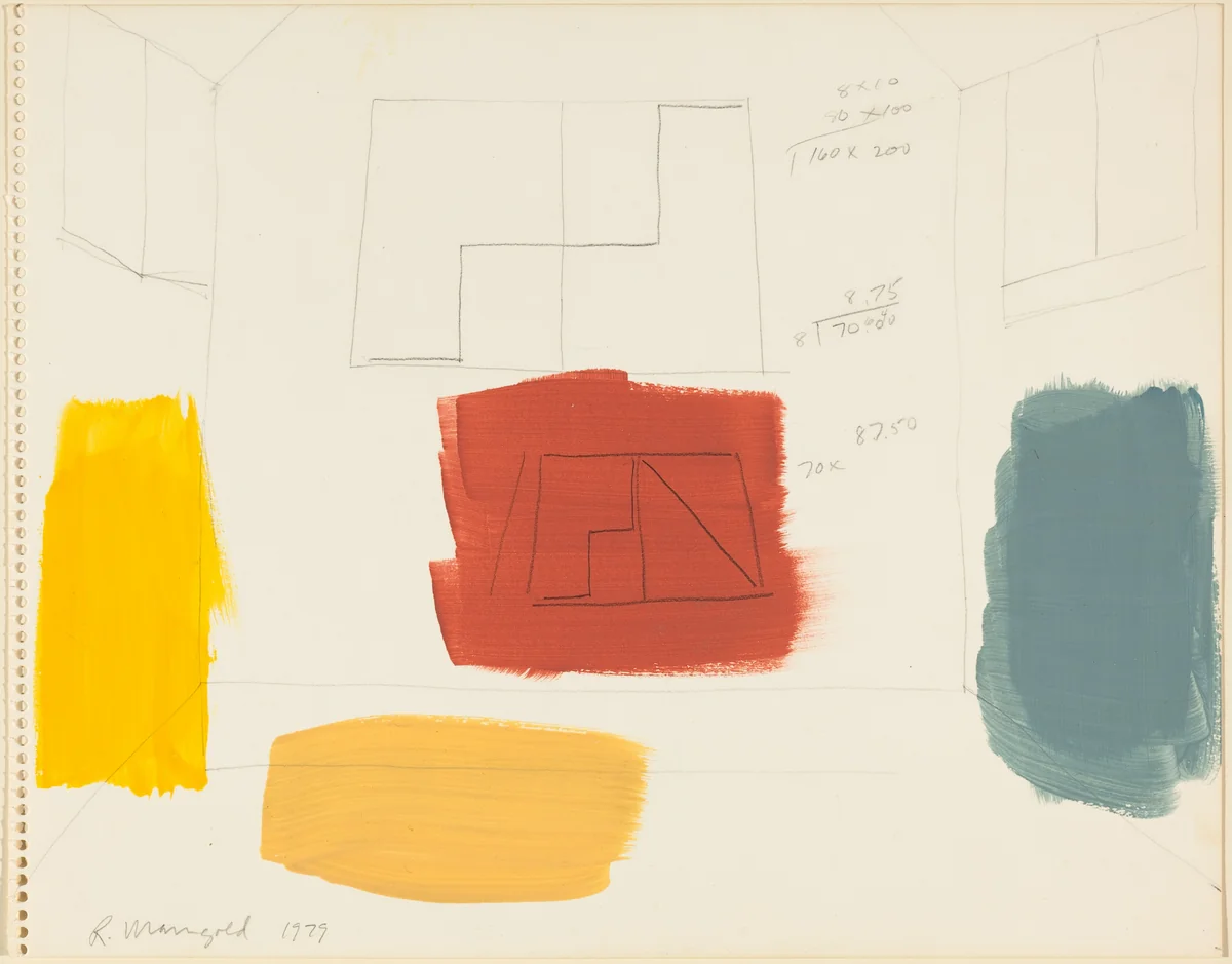 Untitled (recto) by Robert Mangold, drawing, 1979