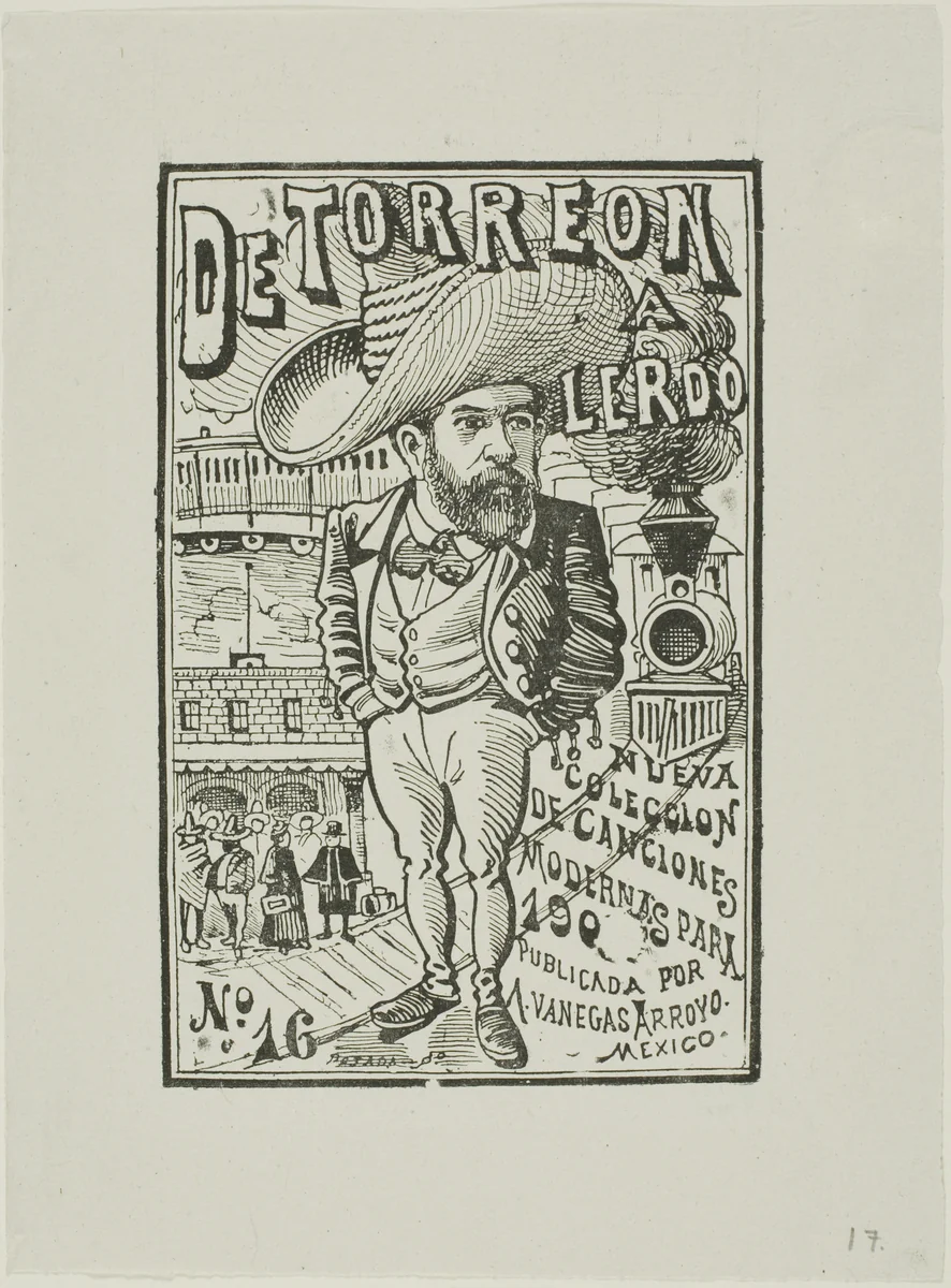 From Torreón to Lerdo by José Guadalupe Posada, print, 1900-1910