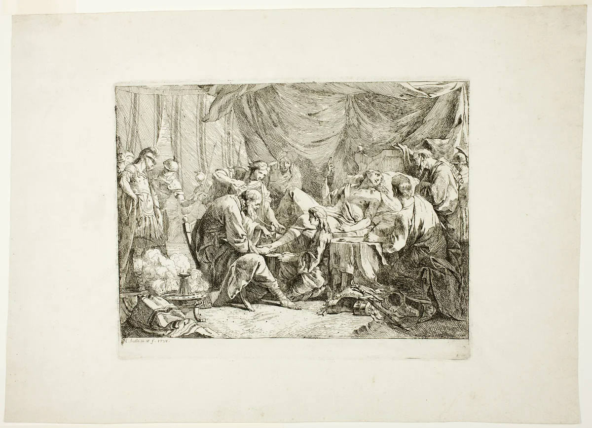 Antiochus, After his Demise, Dictated his Will by Noël Hallé, print, 1731-1781