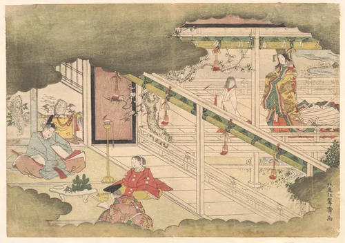 An Incident from the Tales of Ise (Ise Monogatari) by Kitao Shigemasa (北尾重政), print, 1780-1800