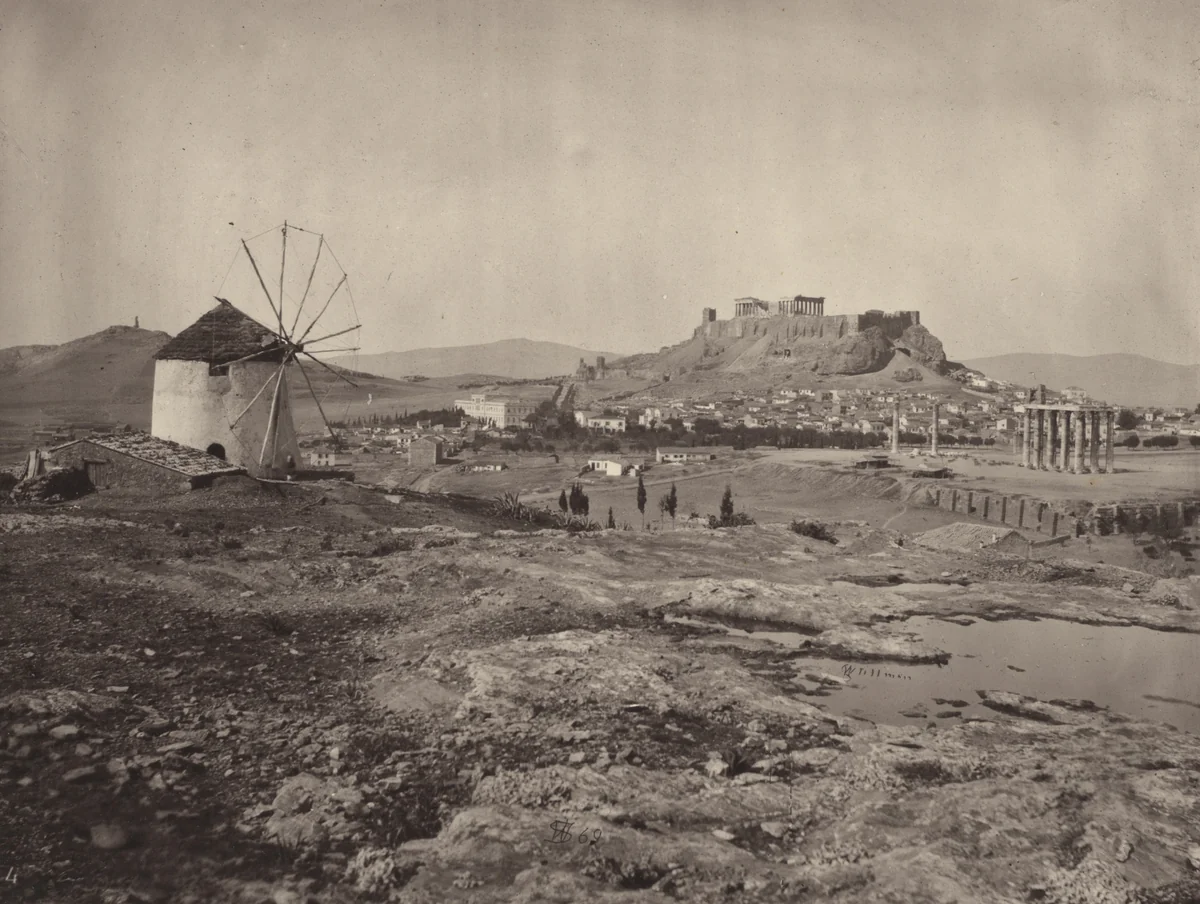 The Acropolis, From the Hill above the Ilissus, Looking North-West by William James Stillman, photograph, 1869