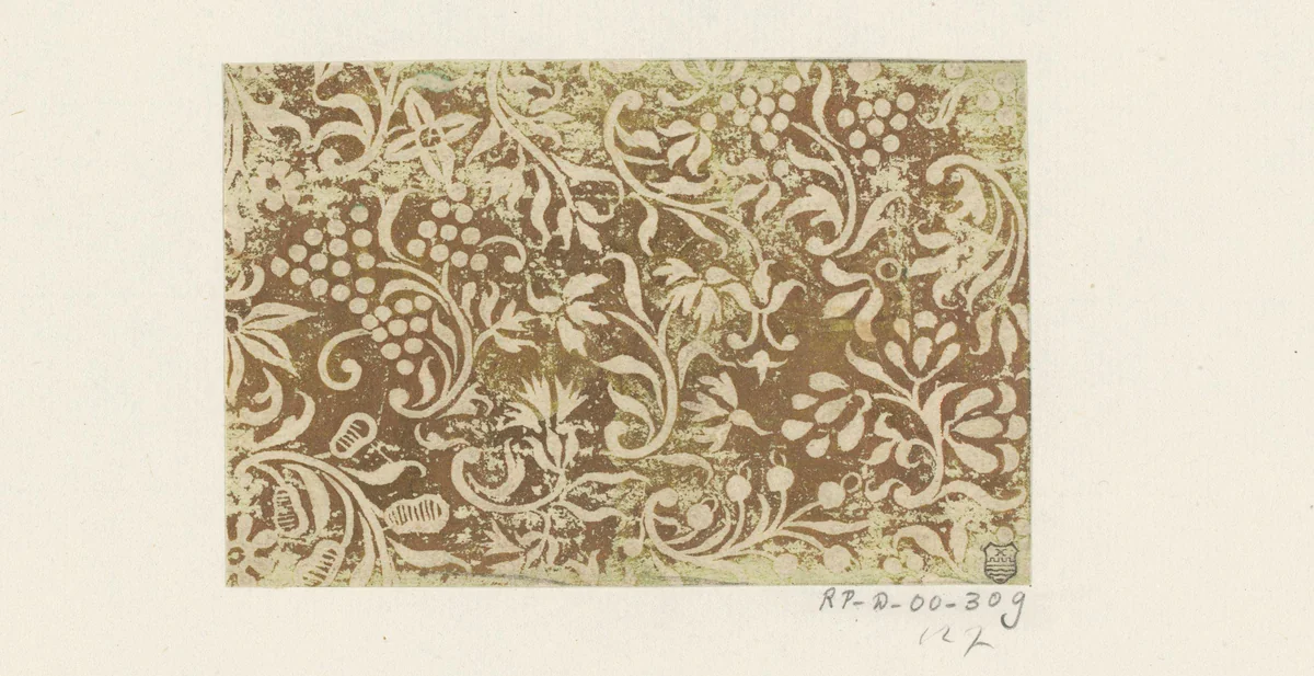 Blad met bloemen en vruchten by anonymous, other, 1700-1800
