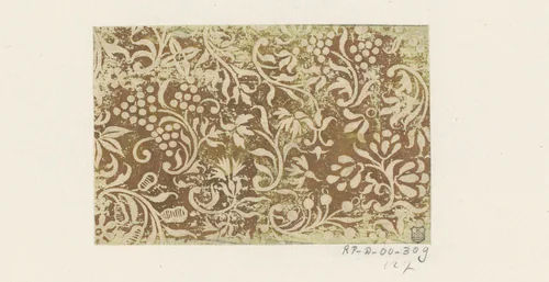 Blad met bloemen en vruchten by anonymous, other, 1700-1800