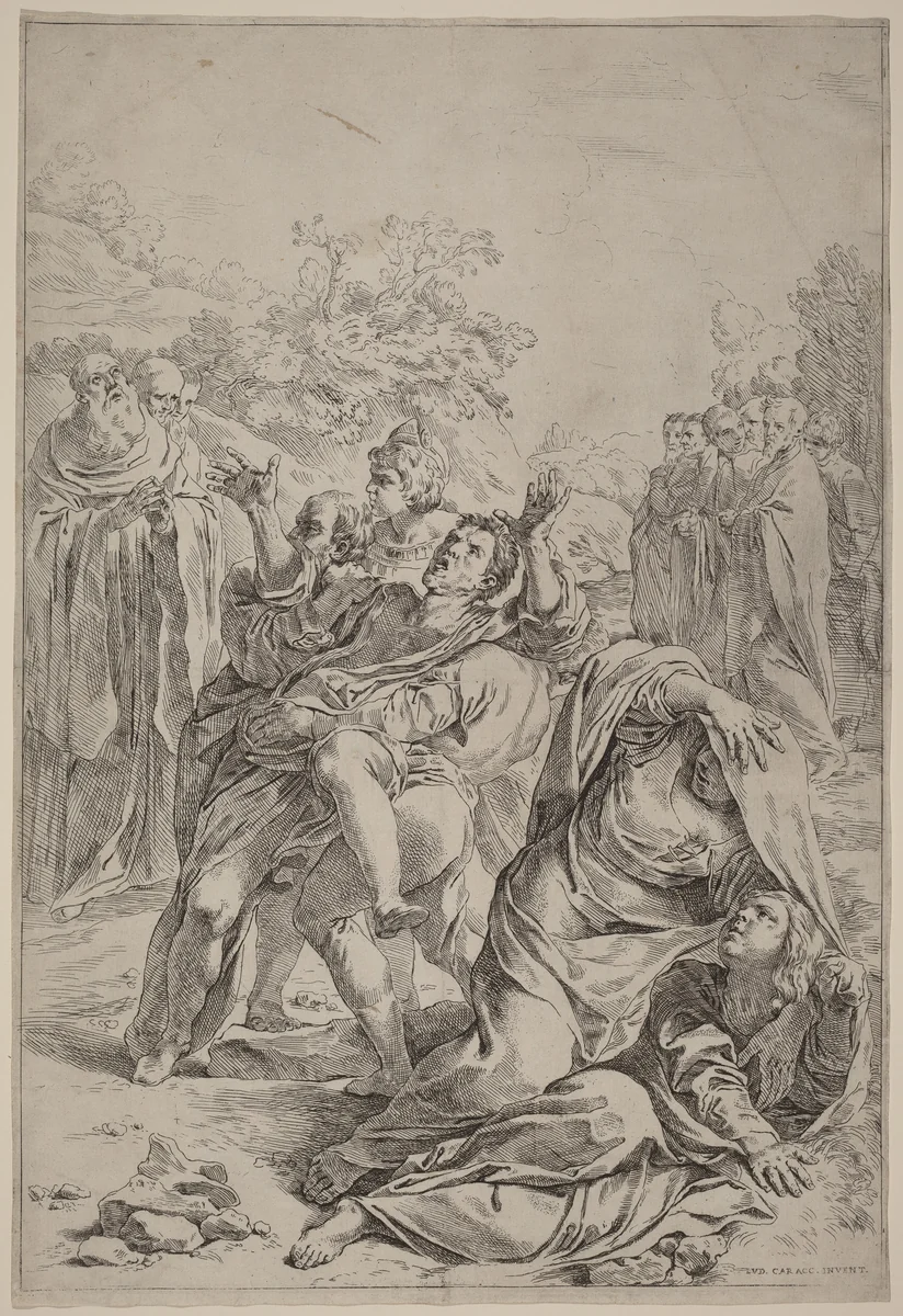 Saint Benedict Healing the Possessed by Simone Cantarini
Lodovico Carracci, print, 1612-1648