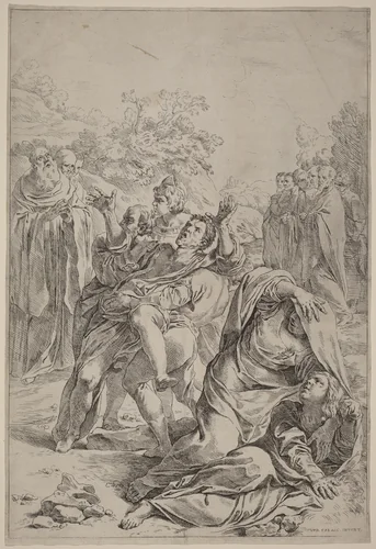 Saint Benedict Healing the Possessed by Simone Cantarini
Lodovico Carracci, print, 1612-1648