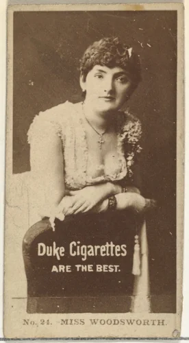 Card Number 24, Miss Woodsworth, from the Actors and Actresses series (N145-6) issued by Duke Sons & Co. to promote Duke Cigarettes by W. Duke, Sons & Co., photograph, 1880-1889