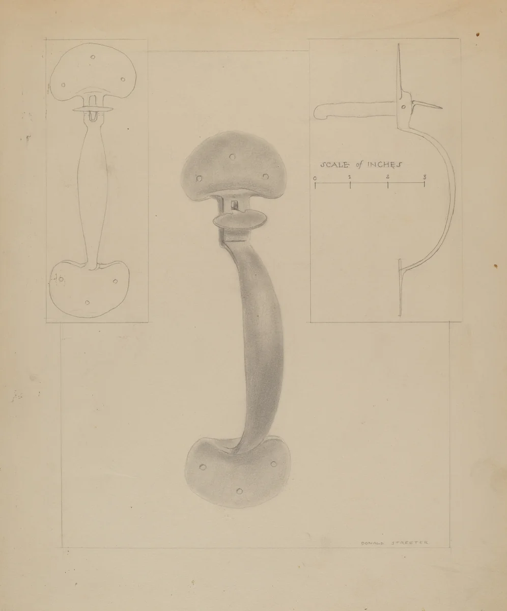 Hand Forged Latch by Donald Streeter, index of american design, 1936