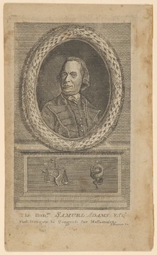The Honorable Samuel Adams, Esq., First Delegate to Congress from Massachusetts by John Norman, print, 1781-1783