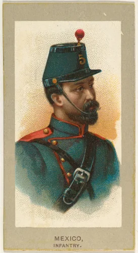 Infantry, Mexico, from the Military Uniforms series (T182) issued by Abdul Cigarettes by Abdul Cigarettes, print, 1881
