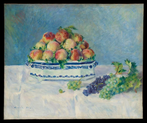 Still Life with Peaches and Grapes by Auguste Renoir, painting, 1881