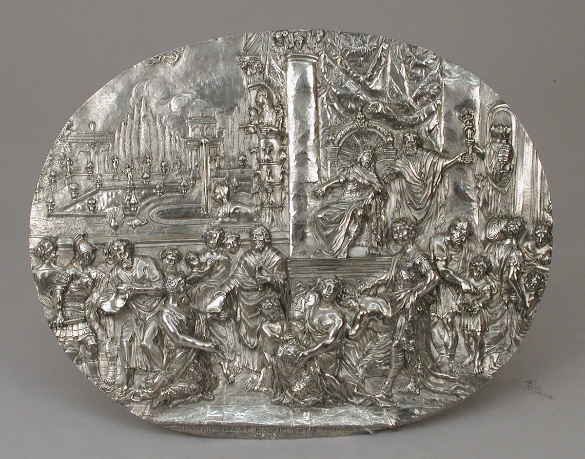 Cyrus Freeing the Jews from the Babylonian Captivity by Johann Andreas Thelot, metalwork, 1685-1699