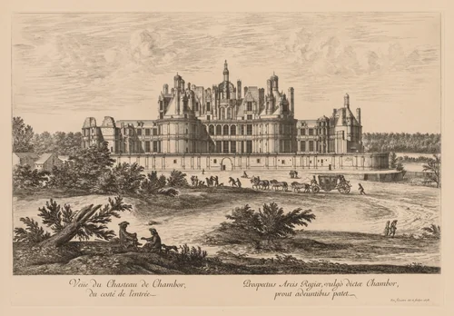 Vue du Château de Chambord, du côté de l'entrée by Israël Silvestre, print, 1678