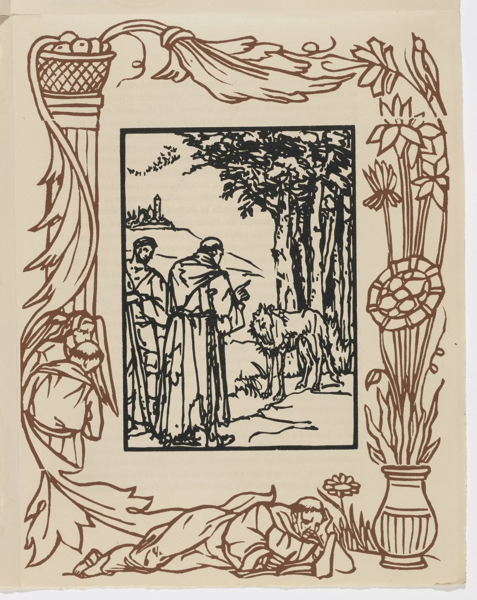 Plate (page 131) from Les Petites Fleurs de St. François (The Little Flowers of St. Francis) by Émile Bernard, illustrated book, 1928