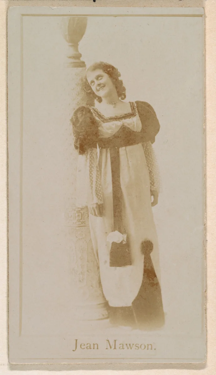 Jean Mawson, from the Actresses series (N245) issued by Kinney Brothers to promote Sweet Caporal Cigarettes by Kinney Brothers Tobacco Company, photograph, 1890