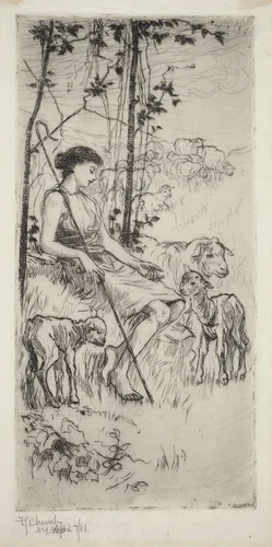 A Pastoral by Frederic Stuart Church, print, 1881