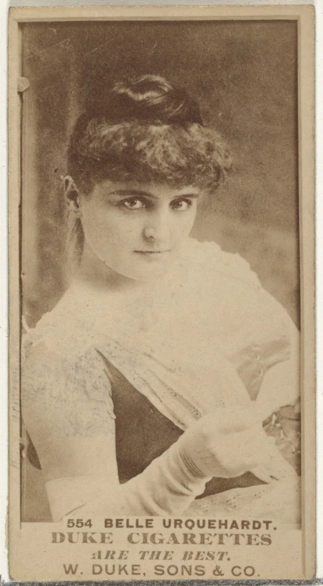 Card Number 554, Belle Urquehardt, from the Actors and Actresses series (N145-7) issued by Duke Sons & Co. to promote Duke Cigarettes by W. Duke, Sons & Co., photograph, 1880-1889