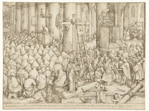 Geloof (Fides) by Pieter Bruegel, drawing, 1559