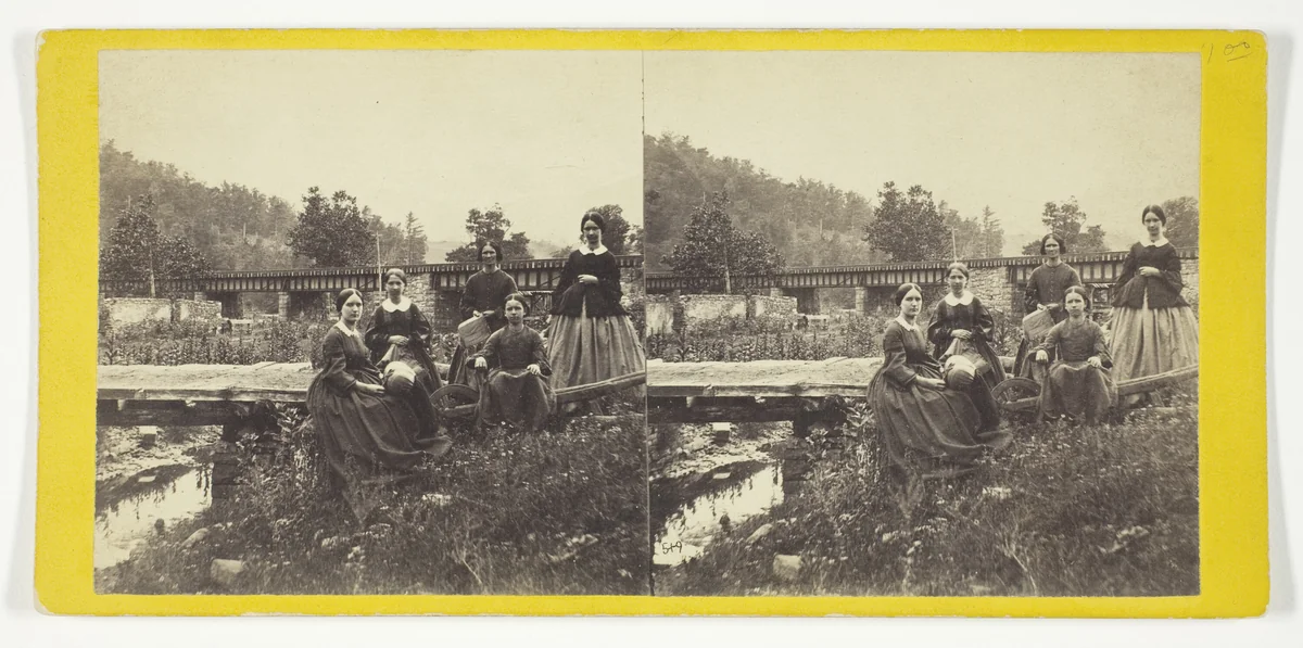 On the Juniata. The Five Fair Ladies, No. 519 from the series "The Picturesque on the Pennsylvania Central Railroad" by Anthony & Company, photograph, 1860-1869