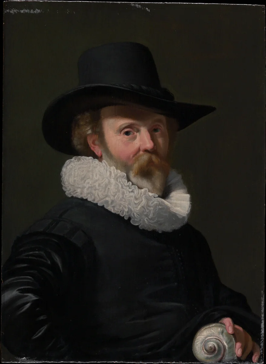 Portrait of a Man with a Shell by Thomas de Keyser, painting, 1625-1626