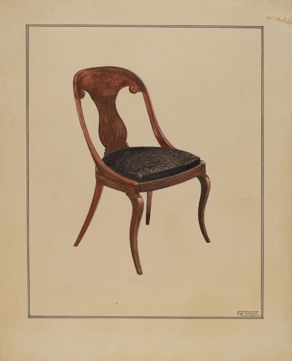 Side Chair by Francisco Alvarez, index of american design, 1940
